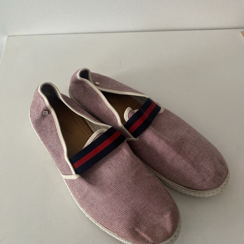 Rivieras College Red Blue Classic loafers Slip On Shoes Canvas  Sz 43